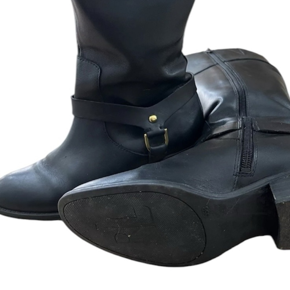 Ralph Lauren Black Leather Classic Mesa Riding Boots - Picture 3 of 4